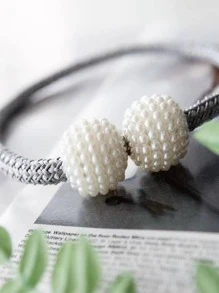 1pc Faux Pearl Decor Curtain Tieback, Modern Polyester Curtain Strap Tie Gifts Birthday Graduation