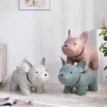 1pc Stool, Cute Bulldog Design Footstool For Household - Pink - View 2