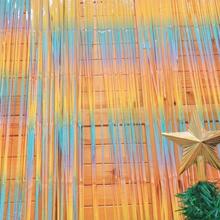 1入組寵物派對極簡風格素色派對流蘇窗簾適合派對 - 藍色 - 查看 6