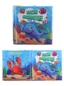 1入組嬰兒布書兒童早教拼圖玩具,1本書4頁8板設計,（部分內容可能隨機） - 彩色 - 查看 5