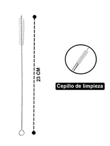 Set De 7 Popotes Metalicos Con Un Limpiador Incluido De Acero Inoxidable Multicolor. - Multicolor - Ver 5