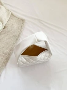 Mini Quilted Detail Square Bag White Minimalist - White - View 5