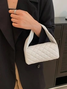 Mini Quilted Detail Square Bag White Minimalist - White - View 2