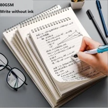 1入組素色螺旋創意多用途手賬本適用於手帳 - 白色 - 查看 2