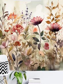 1pc Flower Pattern Tapestry, Colorful Soft Wall Blanket For Home Decor - Multicolor - View 4