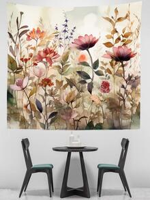 1pc Flower Pattern Tapestry, Colorful Soft Wall Blanket For Home Decor - Multicolor - View 3