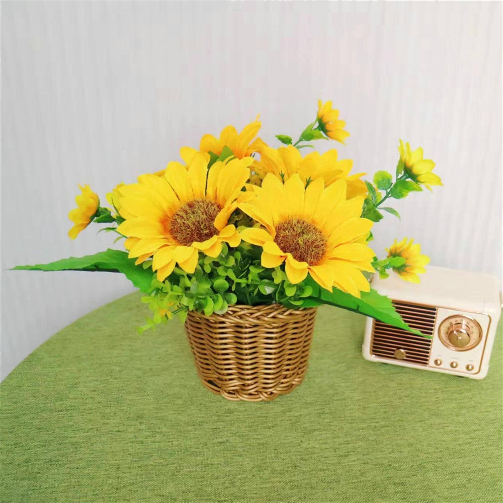 1 Nhân Tạo Hoa Hướng Dương, Hiện Đại Nhân Tạo Hoa Bó Cho Đám Cưới, Trang Trí Nhà Cửa - Màu vàng - Xem 1