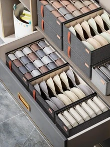 1 pieza Caja de almacenamiento de calcetines multi cuadro - Gris Oscuro - Ver 10