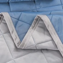 Solid Color Chevron Pattern Bedspread Set, 1pc Quilt And 2pcs Pillow Case, Pillow Insert Not Include, Modern Polyester Bedspread Coverlet Set, For Bedroom - Blue - View 8