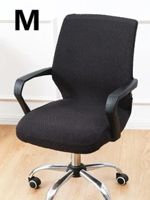 Jacquard Office Chair Cover Computer Chair Cover Zipper Style 1pc - Black - View 6