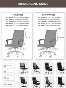 Jacquard Office Chair Cover Computer Chair Cover Zipper Style 1pc - Black - View 3