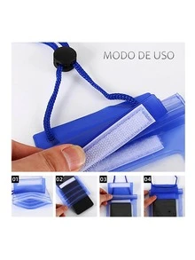 Bolsa contra agua impermeable para celular - 1 pieza - Azul - Ver 3