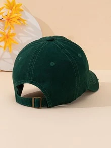 1 Pieza Gorra De Béisbol De Ciclismo Y Escalada Para Hombres Con Agujeros Desgastados - Verde Oscuro - Ver 3