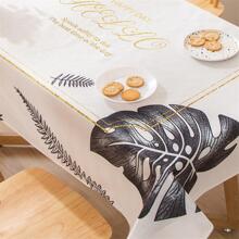 1入組熱帶印花葉子圖案桌布 - 彩色 - 查看 5