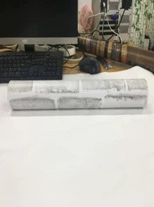 1roll Brick Pattern Wall Paper, Modern Waterproof Wall Adhesive Roll For Home Decoration - White - View 8