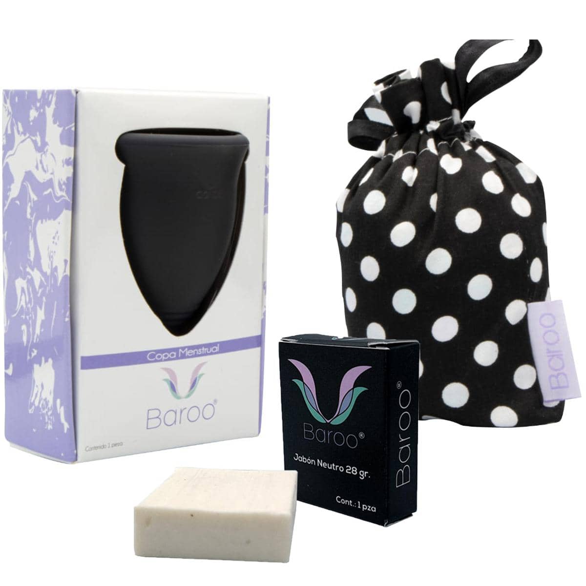 Copa Menstrual Baroo, Menstrual Cup certificada FDA - Negro - Ver 1