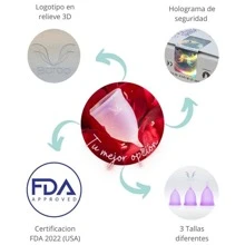Copa Menstrual Baroo, Menstrual Cup certificada FDA - Azul - Ver 3