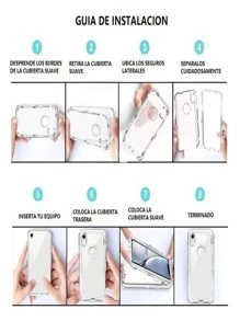 Funda Case Premium Tipo Otterbox Uso Rudo 360 + Mica Gratis Para la Protección De Pantalla Para Celular Compatible Con iPhone, Antishock 3 En 1 Acrigel. - transparente - Ver 6