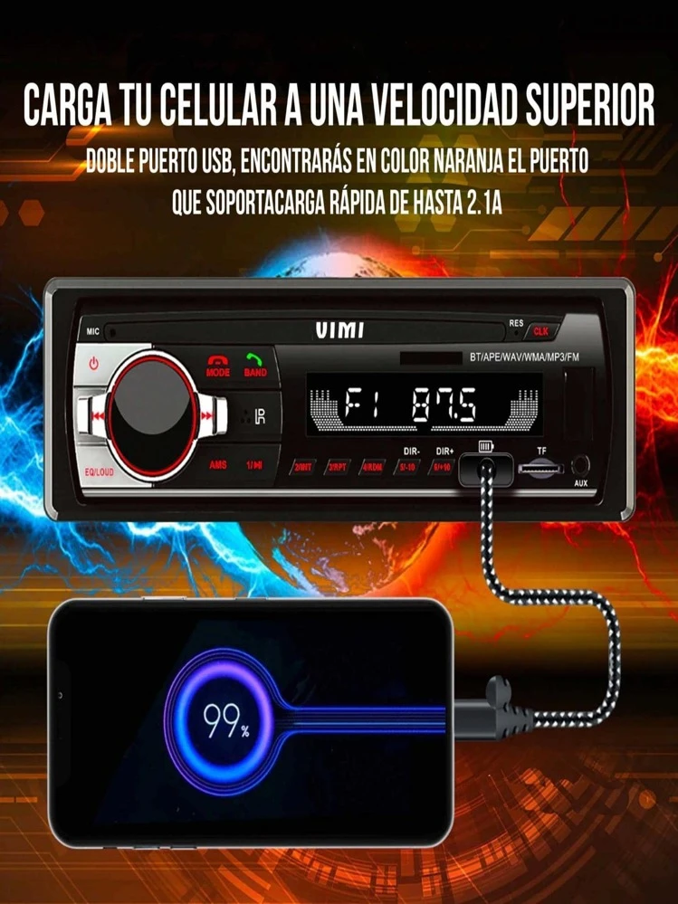 Car Stereo With Mp3 Player Radio - màu đen - Xem 2