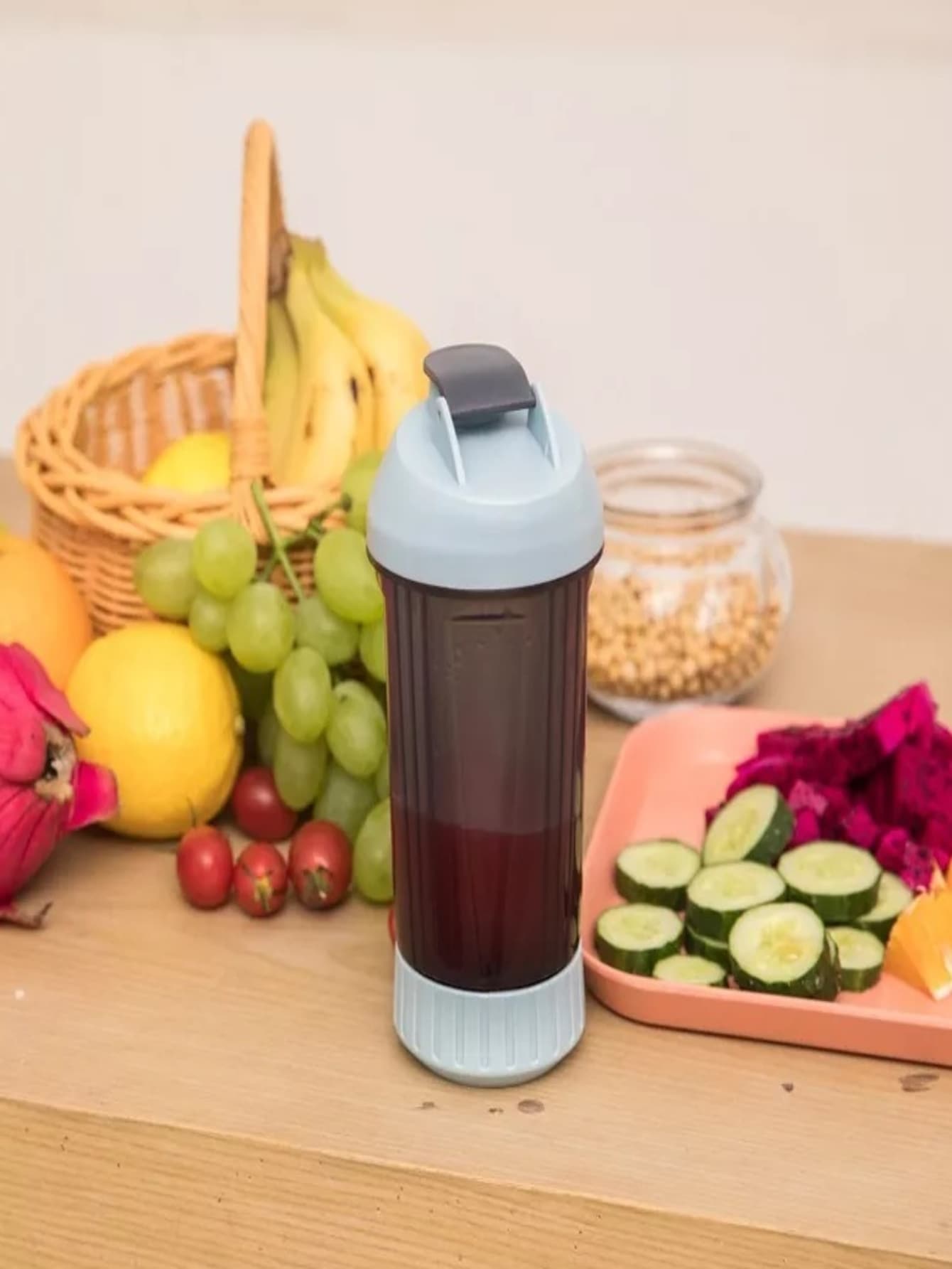 Vaso Licuadora Manual Termo Jugos Licuados Portátil 380ml - Azul - Ver 1