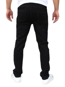 Slim Fit Stretch Denim Pants For Men John Silver - Black - View 2