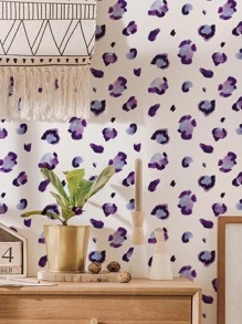 1 件豹纹墙贴、贴纸、墙贴花、乙烯基贴花用于家居装饰、春季装饰品让您的家焕然一新、Rama 装饰贴纸 - 紫色 - 查看 5