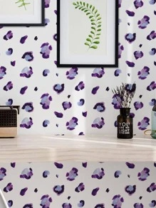 1 件豹纹墙贴、贴纸、墙贴花、乙烯基贴花用于家居装饰、春季装饰品让您的家焕然一新、Rama 装饰贴纸 - 紫色 - 查看 4