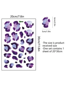 1 件豹纹墙贴、贴纸、墙贴花、乙烯基贴花用于家居装饰、春季装饰品让您的家焕然一新、Rama 装饰贴纸 - 紫色 - 查看 2