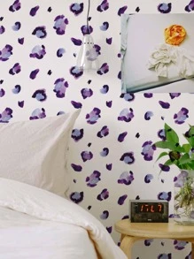 1 件豹纹墙贴、贴纸、墙贴花、乙烯基贴花用于家居装饰、春季装饰品让您的家焕然一新、Rama 装饰贴纸 - 紫色 - 查看 3