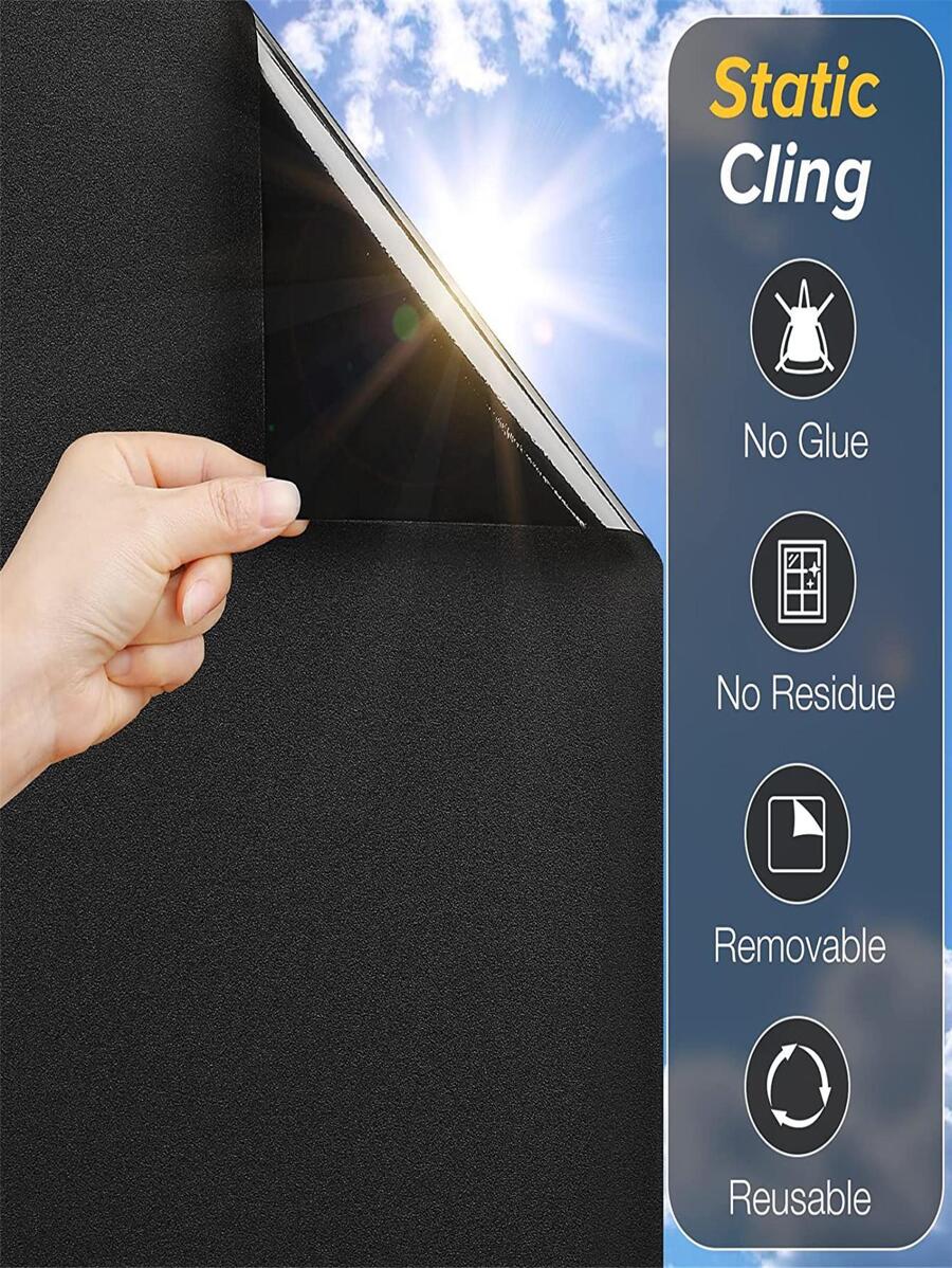 1roll Solid Color Window Privacy Sticker - Multicolor - View 1