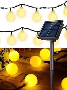 1pc 20/30/50/100Led 4/5/7/10M 8-Mode Solar Spherical Bulb String Lamp, Suitable For Outdoor Courtyard Decoration And Holiday Decoration Garden Decor Fall Decor House Decor Outdoor Decor - Multicolor - View 7