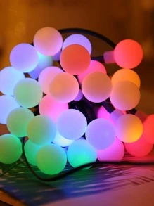 1pc 20/30/50/100Led 4/5/7/10M 8-Mode Solar Spherical Bulb String Lamp, Suitable For Outdoor Courtyard Decoration And Holiday Decoration Garden Decor Fall Decor House Decor Outdoor Decor - Multicolor - View 9