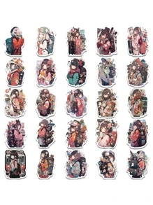 50入組可愛女孩圖案貼紙 - 彩色 - 查看 3