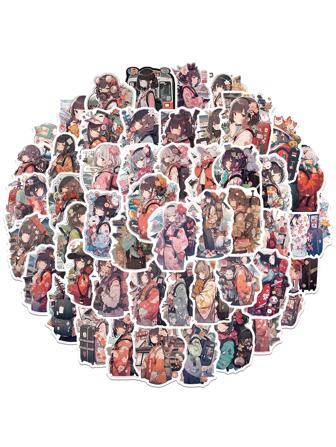 50入組可愛女孩圖案貼紙