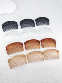 12pcs/Pack Plastic Women's Hair Combs Set For Daily Wear And Hair Styling Side Comb, School Stuff, Wedding