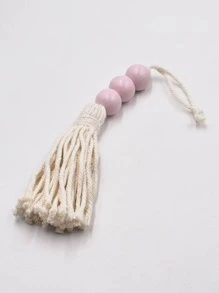 1 chiếc Đính Hạt Tua Rua Trang Trí Treo Tường, Màu Hồng Bằng Gỗ Treo Trang Trí Trang Trí Nhà - Hồng - Xem 3