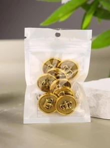 8 Cái/bộ Vương Miện Kim Loại Nút Anh Đại Học Phong Cách Áo Sơ Mi POLO Khâu Tay Nút Quần Áo Phụ Kiện Tóc Phụ Kiện Trang Trí - Vàng - Xem 4