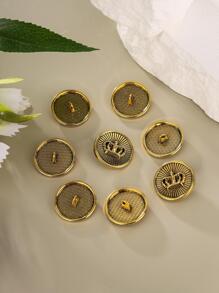 8 Cái/bộ Vương Miện Kim Loại Nút Anh Đại Học Phong Cách Áo Sơ Mi POLO Khâu Tay Nút Quần Áo Phụ Kiện Tóc Phụ Kiện Trang Trí - Vàng - Xem 3