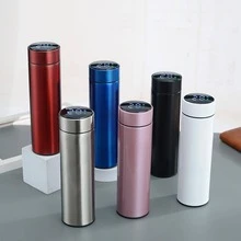 1pc 500ml Intelligent Temperature Display Vacuum Insulated Cup, Made Of 304 Stainless Steel, Portable For Hot & Cold Drinks, Ideal Gift For Autumn And Winter - Blue - View 3