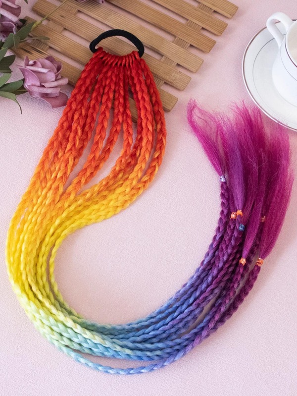 1pc Girls Ombre Wig Decor Fashion Hair Tie For Hair Decoration