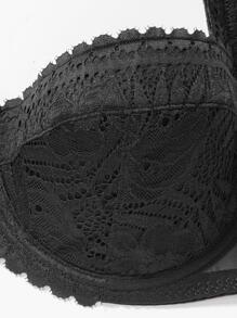 Deyllo Sexy Underwear Lace Push Up Bra - Black - View 9