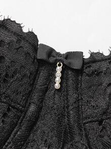 Deyllo Sexy Underwear Lace Push Up Bra - Black - View 8