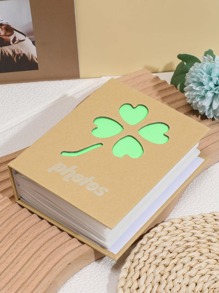1 Stück Kartenhülle mit Loch, Glücksklee Dekor, Foto Buchstaben Grafik, Foto für Haushalt