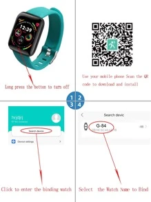 1入组男士女士綠色矽膠錶帶運動型心率監測和計步器多功能矩形智能手錶兼容安卓和iphone - 綠色 - 查看 9