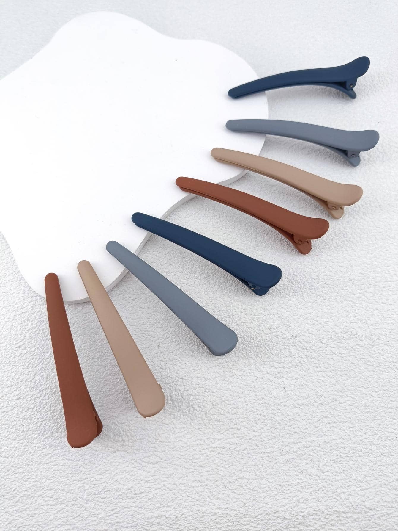 8pcs/Pack Women's 8cm Matte Plastic Alligator Clips For Daily Use - Multicolor - View 1