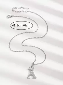 1件套时尚皇冠及26个字母吊坠项链，女士水晶字母首饰，生日礼物