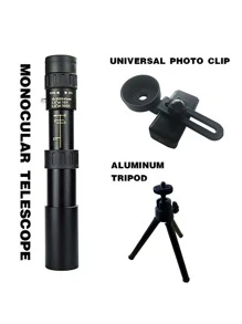 1pc 10-300X-40MM Telescope All Metal Expandable Zoom HD Portable Strong Long Range Professional Mono - Army Green - View 5