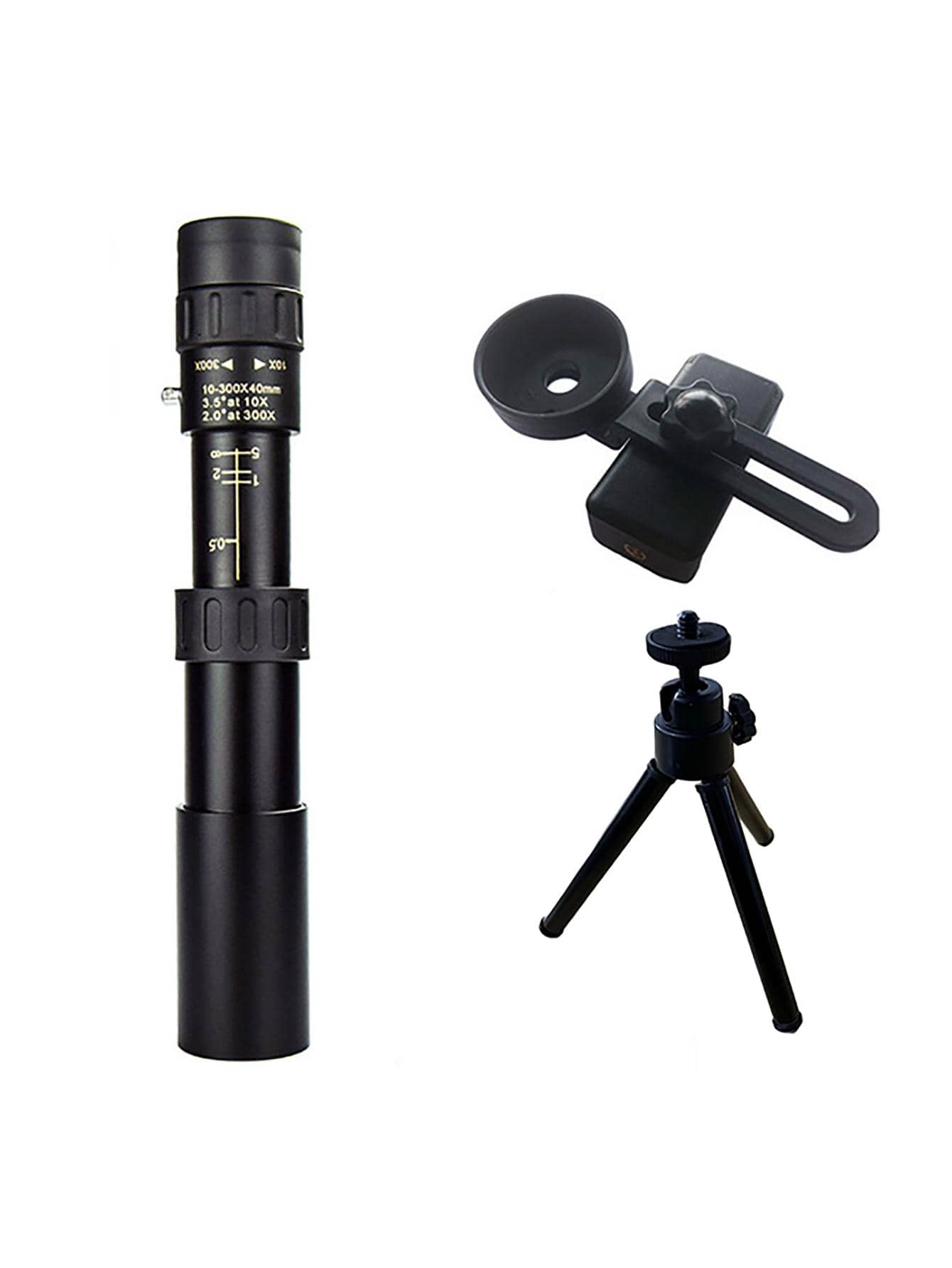 1pc 10-300X-40MM Telescope All Metal Expandable Zoom HD Portable Strong Long Range Professional Mono - Army Green - View 1