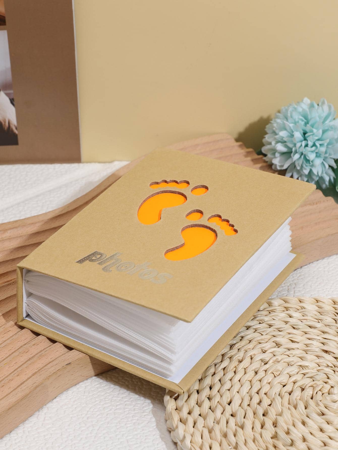 1 Album ảnh đồ họa chữ rỗng, hộp đựng thẻ ảnh in dấu chân dễ thương cho gia đình trở lại trường, trở lại trường, đồ dùng học tập - Nhiều màu - Xem 1
