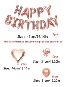 35入組生日派對裝飾氣球玫瑰金PE字母形小氣球適合派對 - 玫瑰金 - 查看 4